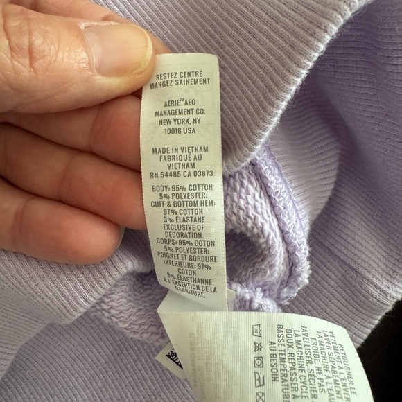 Aerie Crop Sweatshirt Lilac Size L - Picture 9 of 15